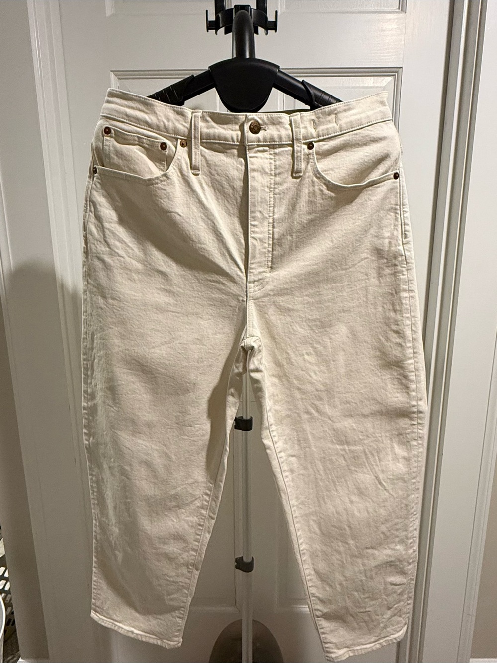Madewell Cream Balloon style jeans
